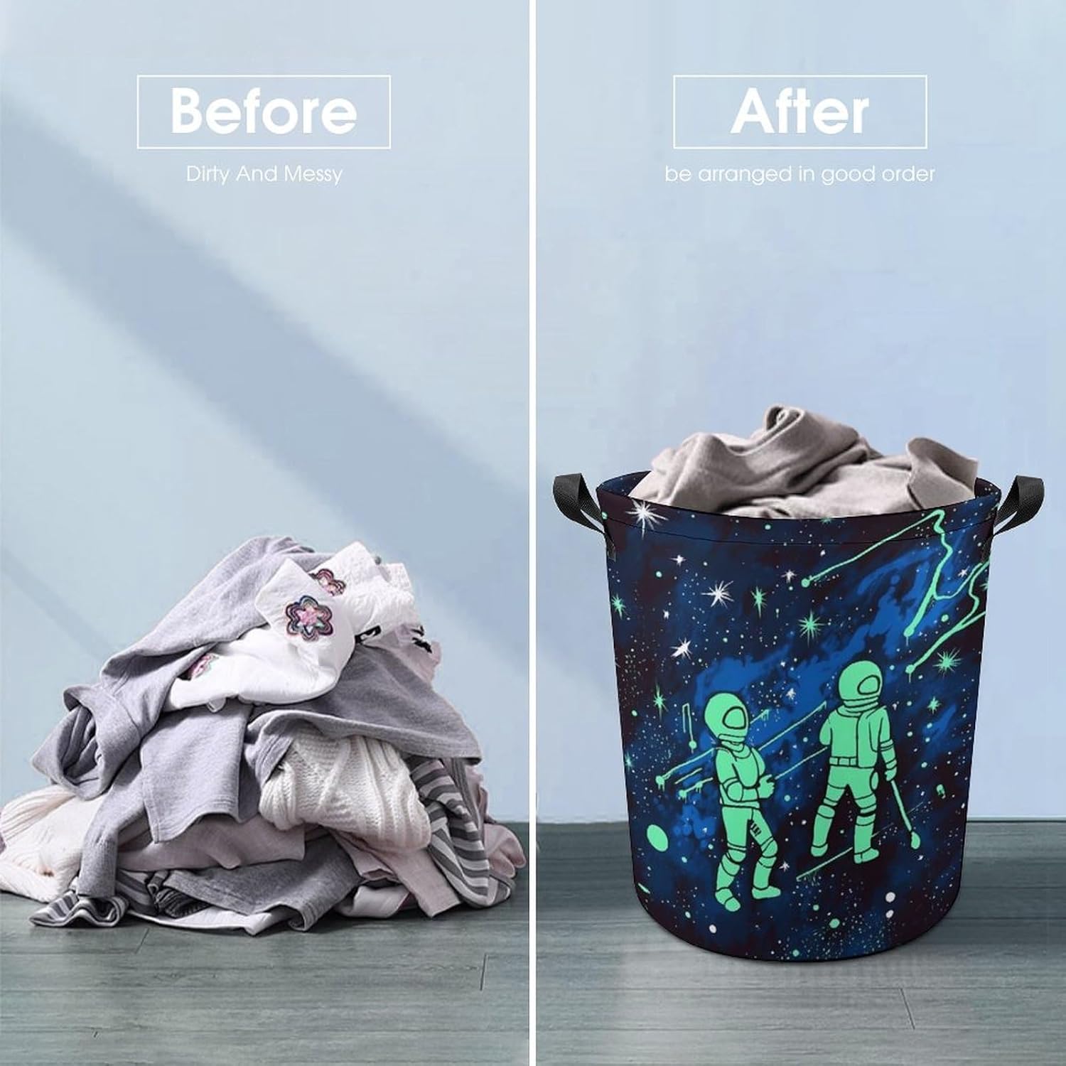 Glow-in-the-Dark Collapsible Laundry Hamper
