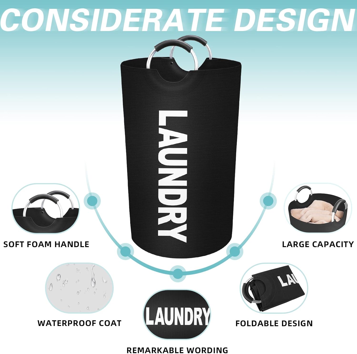 StorageRight 90L Large Laundry Basker Collapsible Waterproof Organize Your Laundry Efficiently