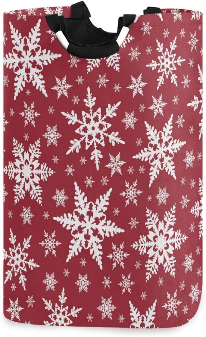 Susiyo Christmas Snowflakes Collapsible Laundry Basket for Kids