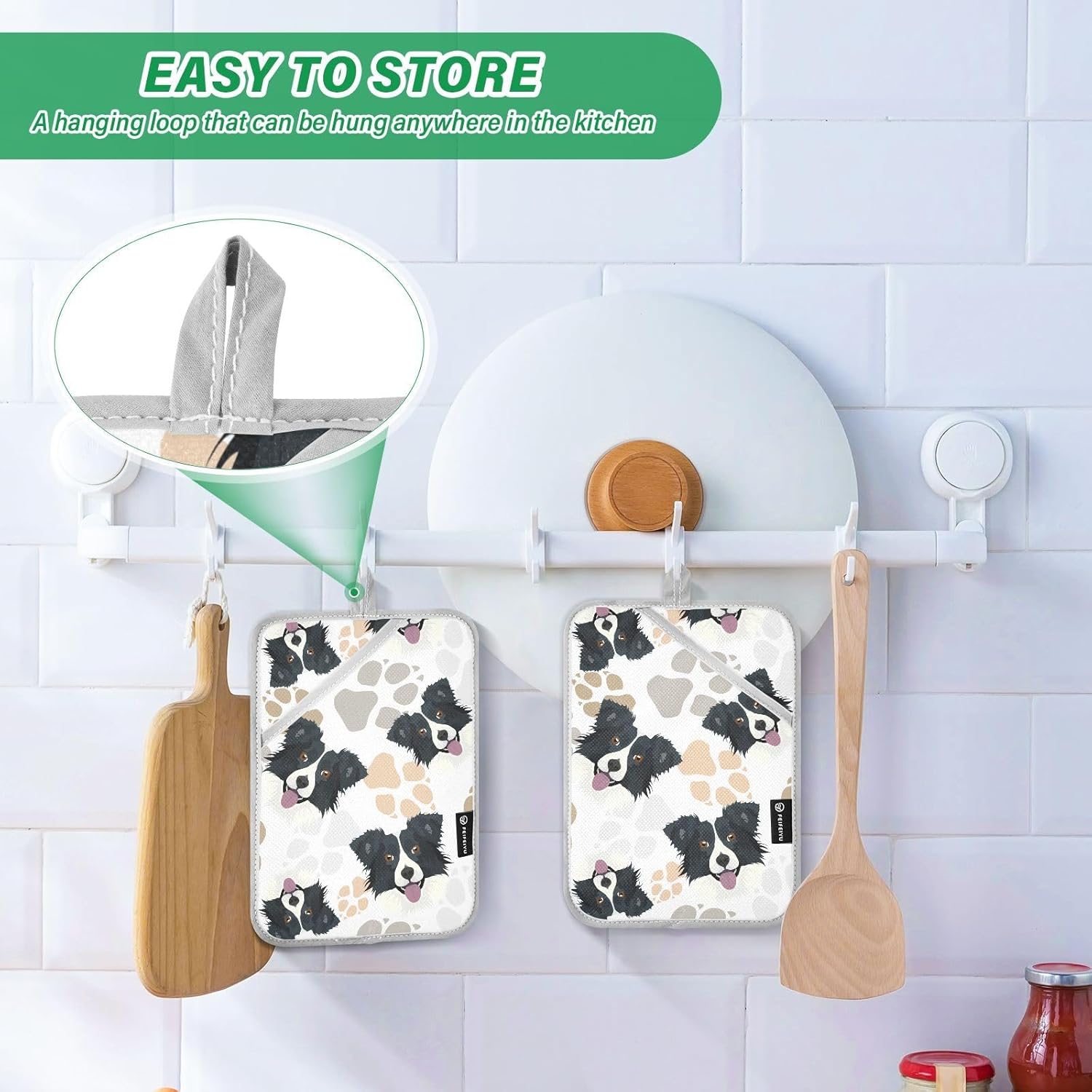 Double Potholder Set Heat-Resistant Oven Mitts