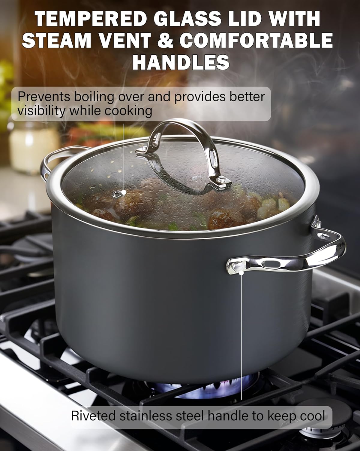 Cooks Standard 7-Quart Dutch Oven Pot with Glass Lid