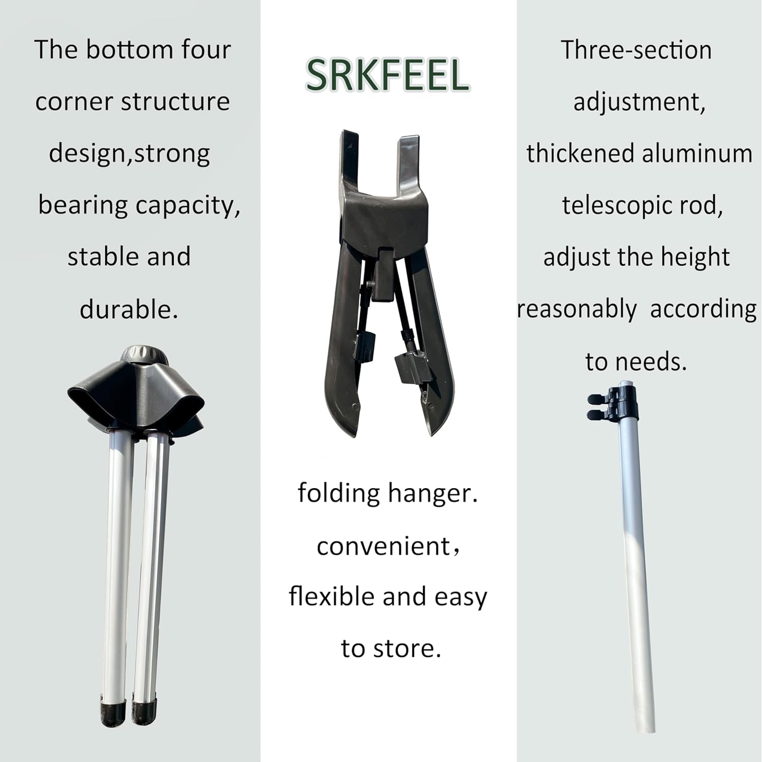 Generic Foldable Collapsible garment hanger bracket adjustable height made of durable materials
