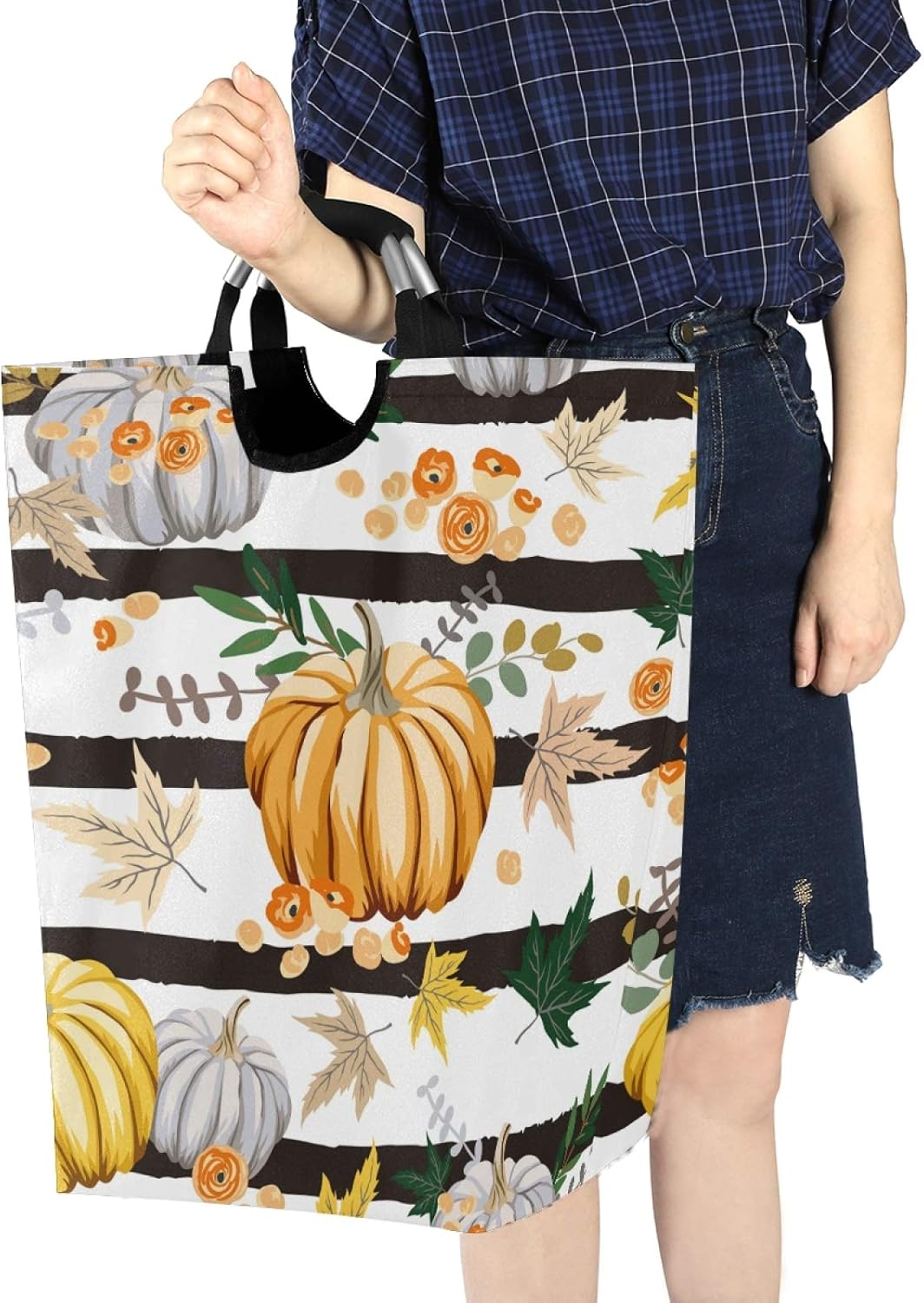 Collapsible Laundry Basket - Fall Orange Pumpkins by Suzukiio