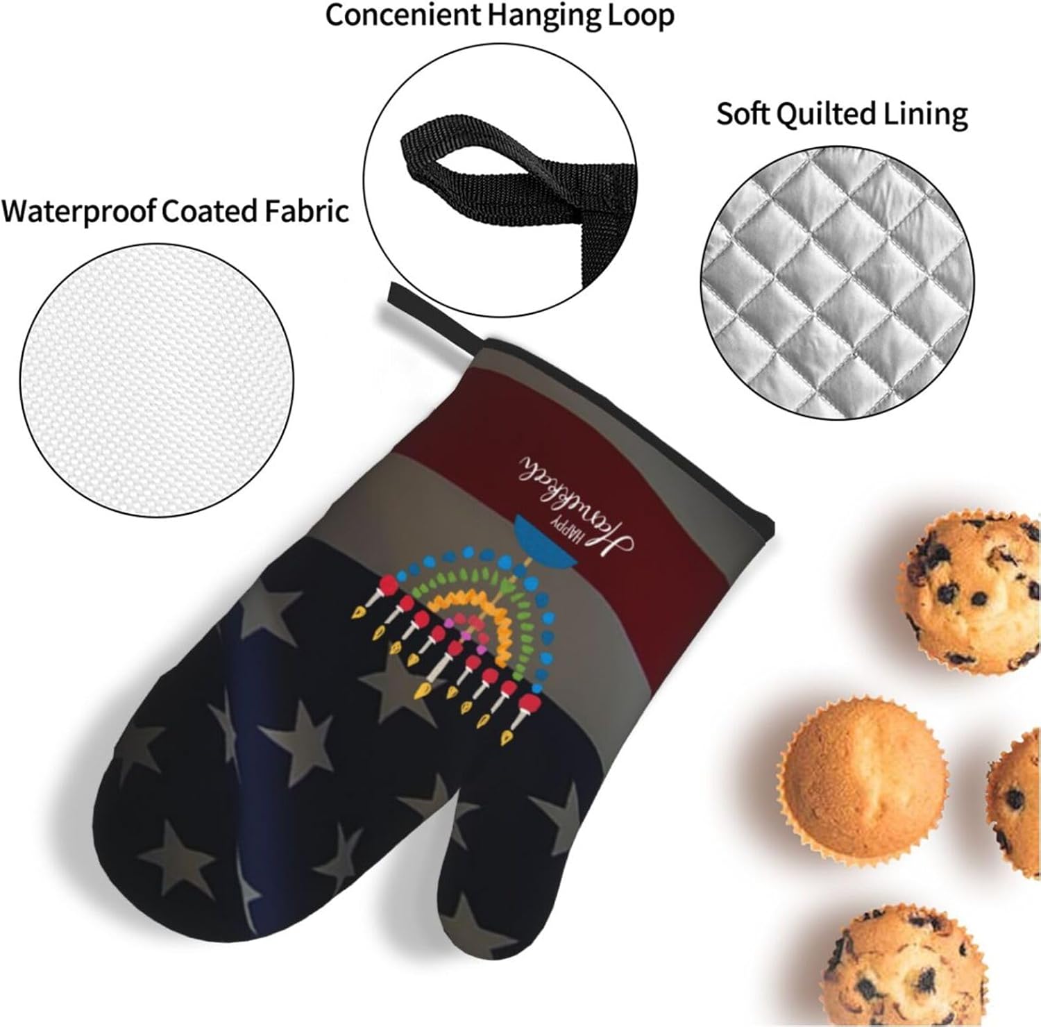 Rqwaaed Premium Heat-Resistant Oven Mitts Set