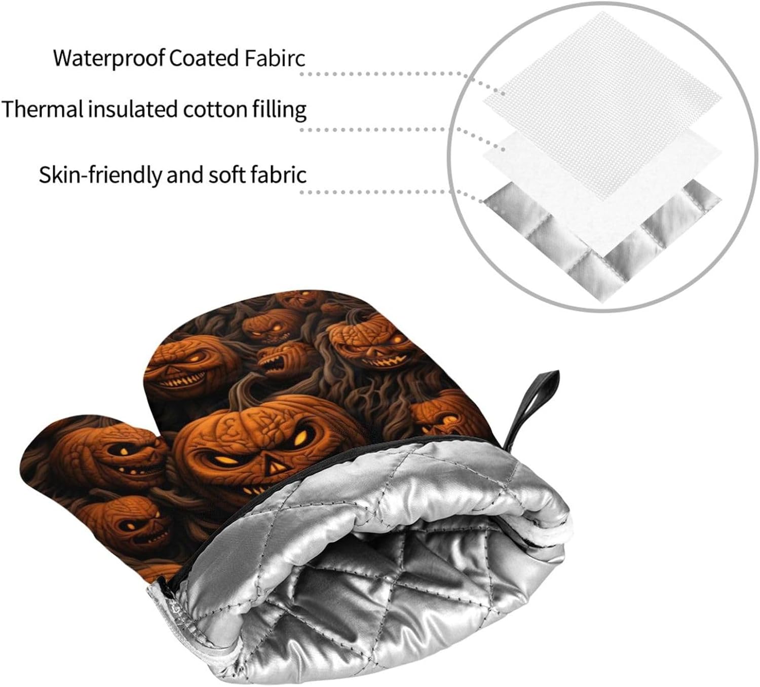 Pumpkin Oven Mitts Pot Holders Set of 4 Heat-Resistant Cooking Tools