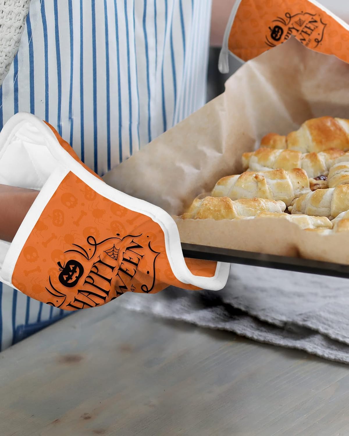 Hilarious Halloween Orange Pot Holders Set