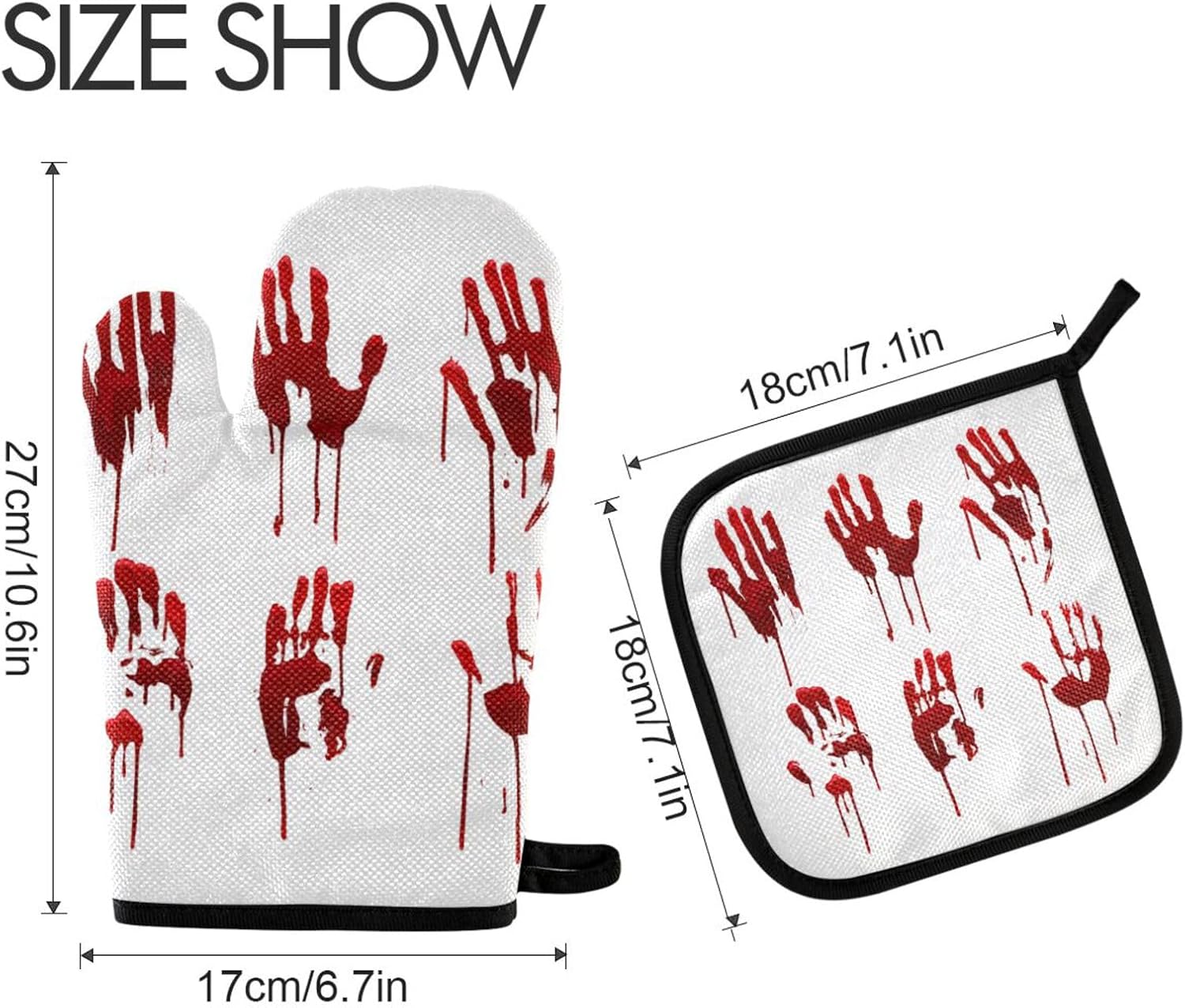 Fygkptb Halloween Bloody Hand Prints Set