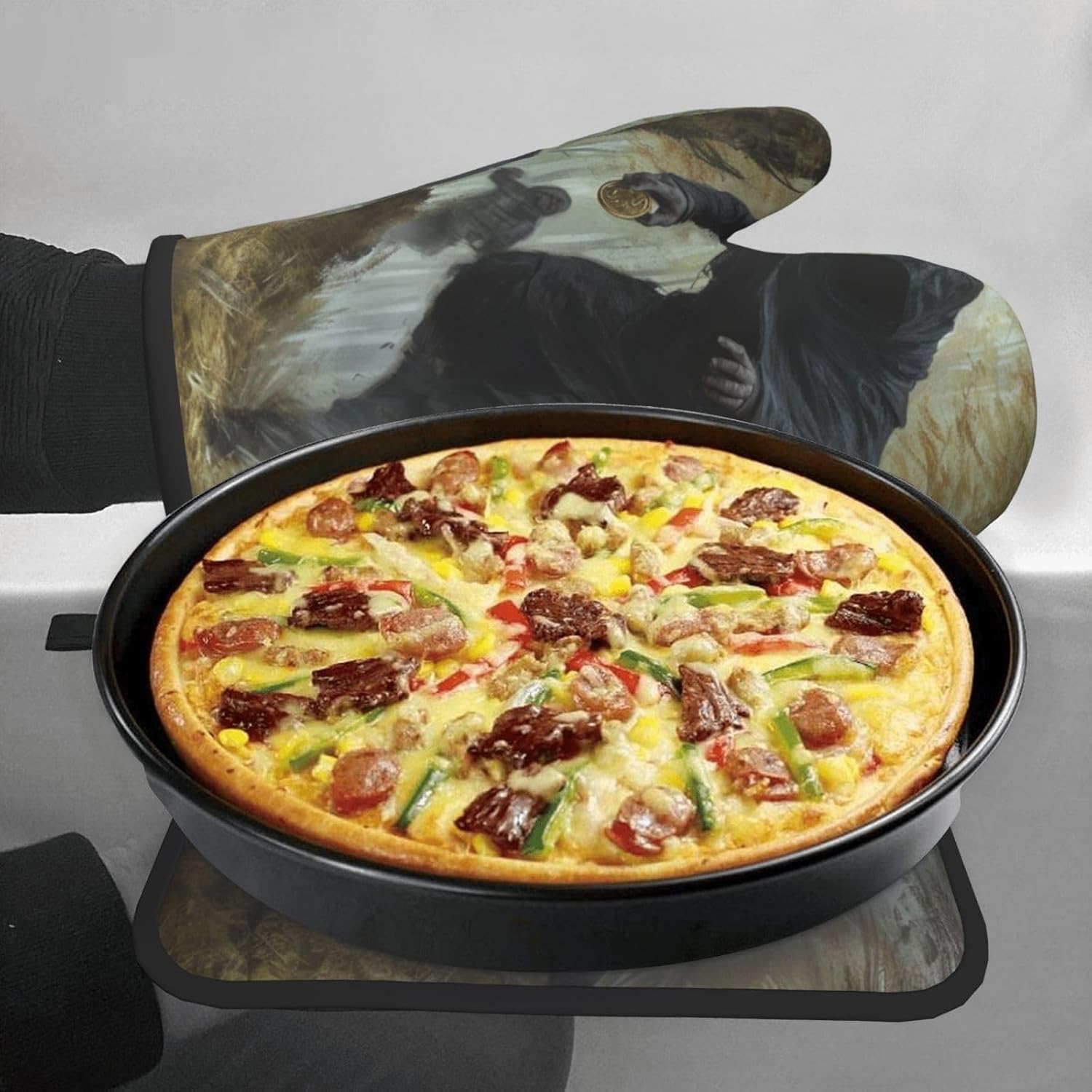 Keep Your Kitchen Warm with Halloween Oven Mitts Pot Holders Set