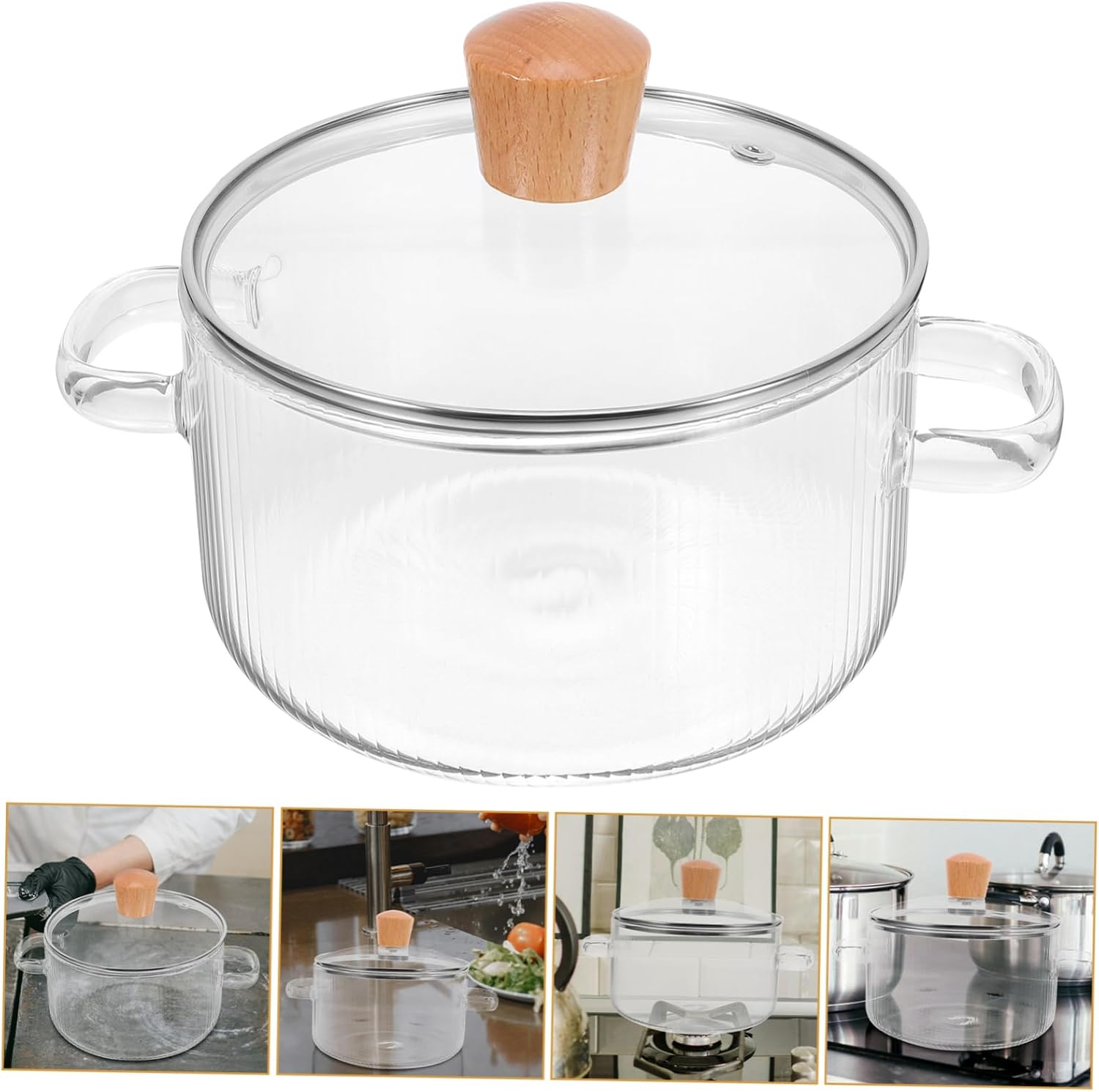 Glass Cooking Pot with Lid