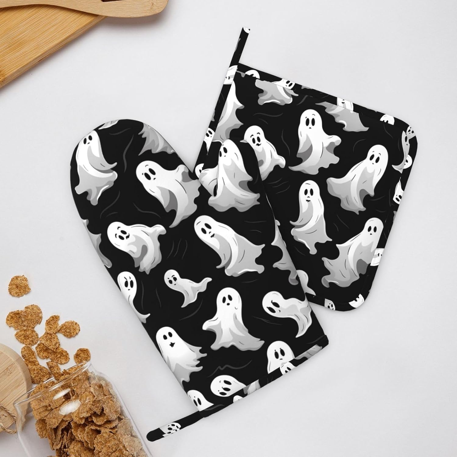 Halloween Goth Silicone Oven Mitts Set of 2