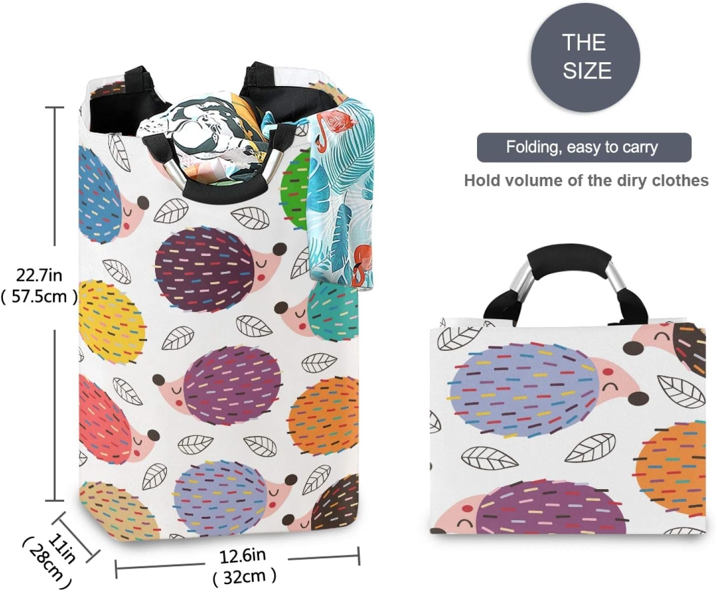 Susiyo Colorful Hedgehogs Foldable Laundry Basket 1