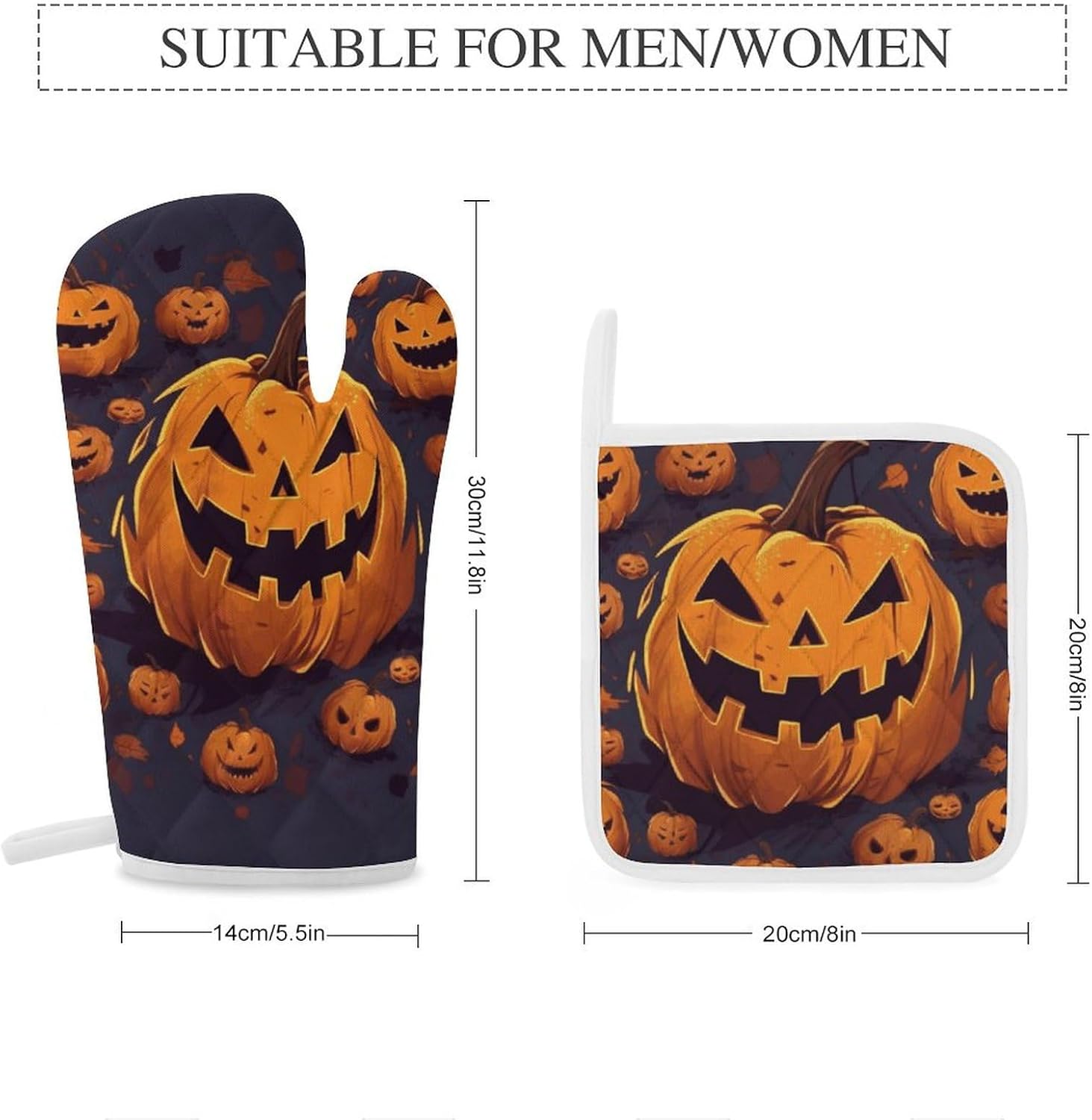 Halloween-Themed Warm Pumpkin Oven Mitts