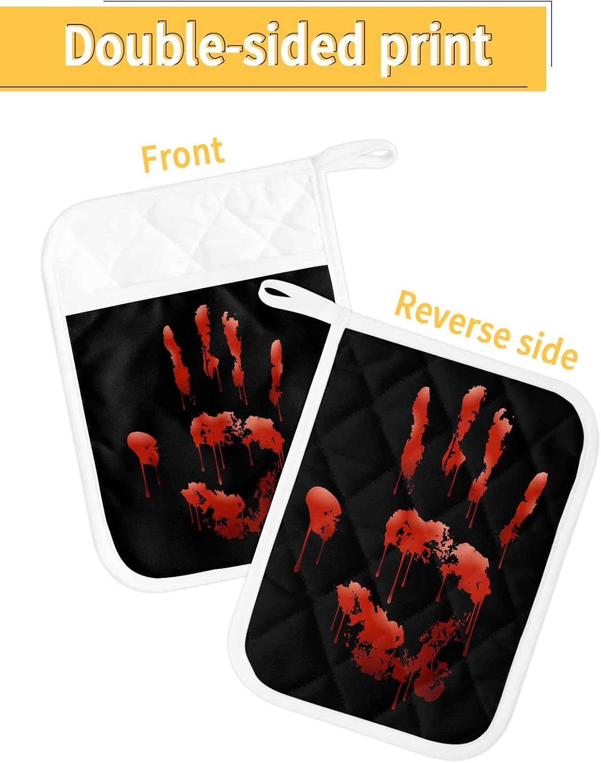 Halloween Blood Handprint 5pcs Oven Mitts Set