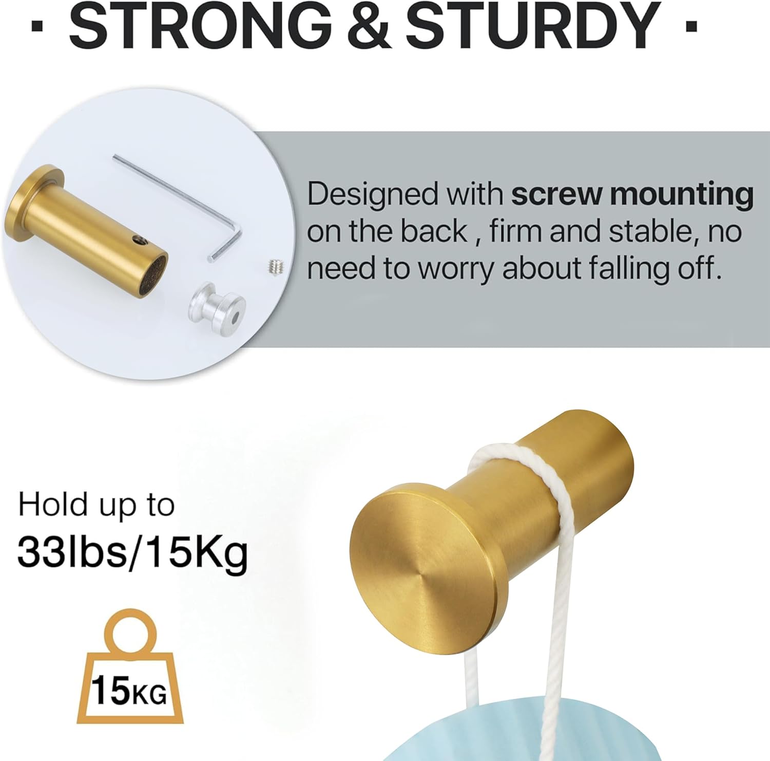 Durable Gold Coated Towel Hook for Bathroom Organization