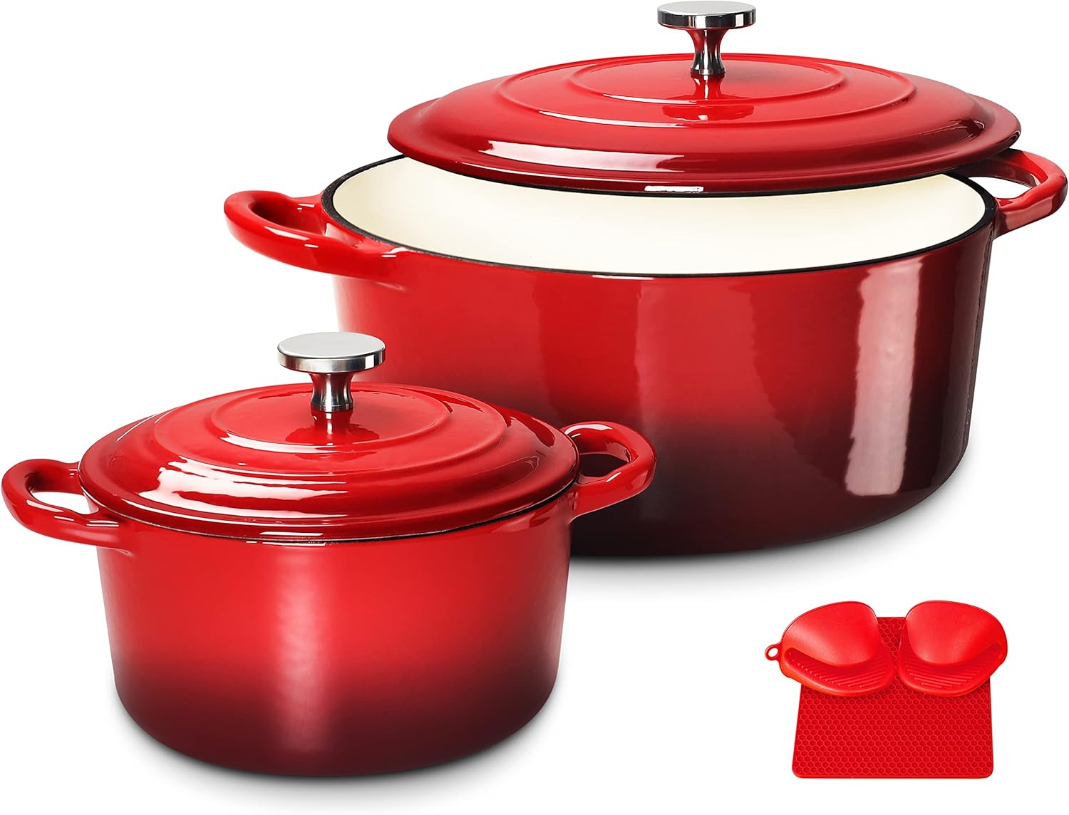 Elegant Dutch Oven Set with 6QT 15QT Pots