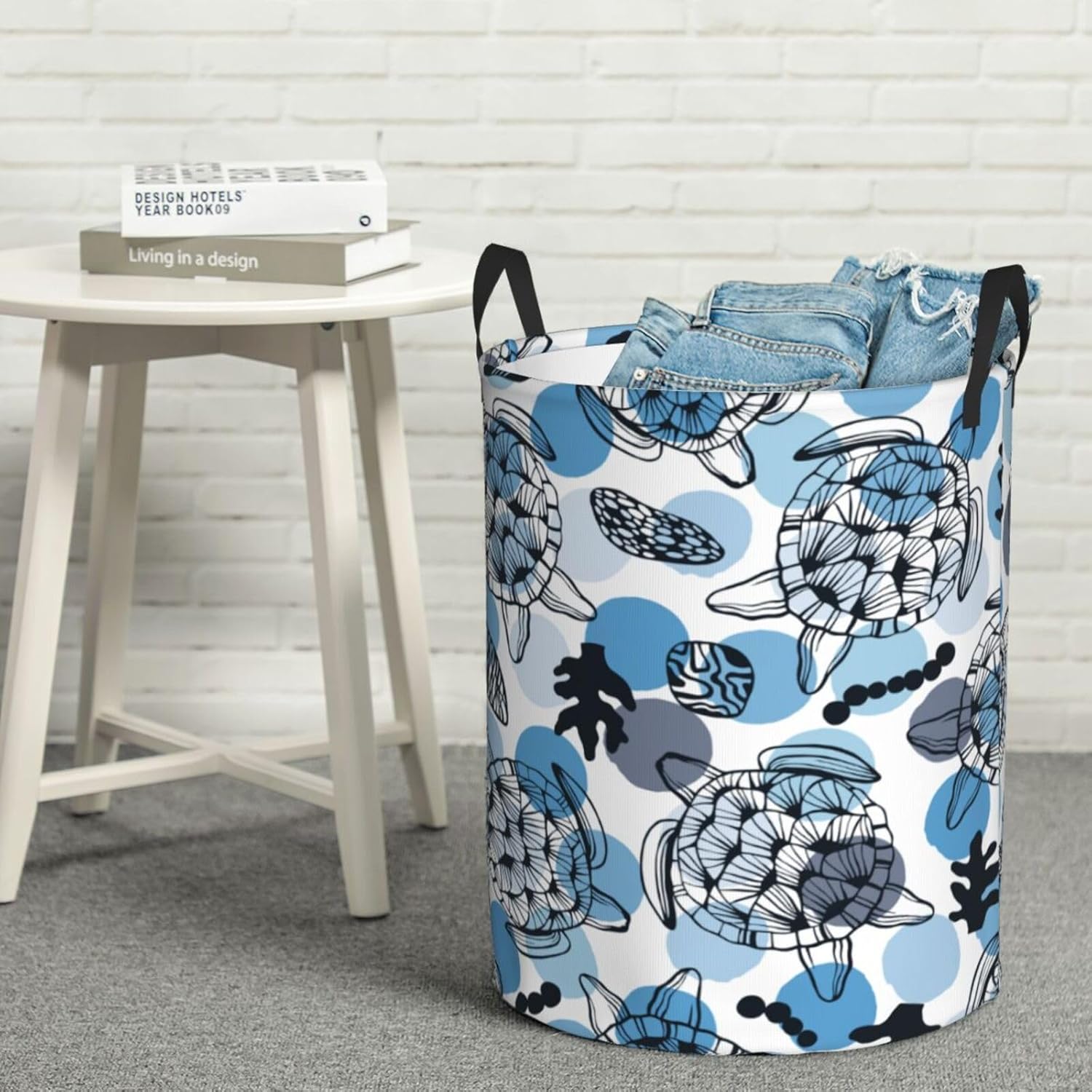 Seawurtles Circular Hamper Clothes Storage Bucket - Durable Compact Storage Solution