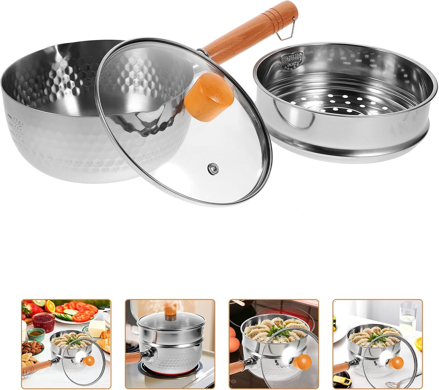 Ergonomic Double Layer Pot Set for Quick Meals