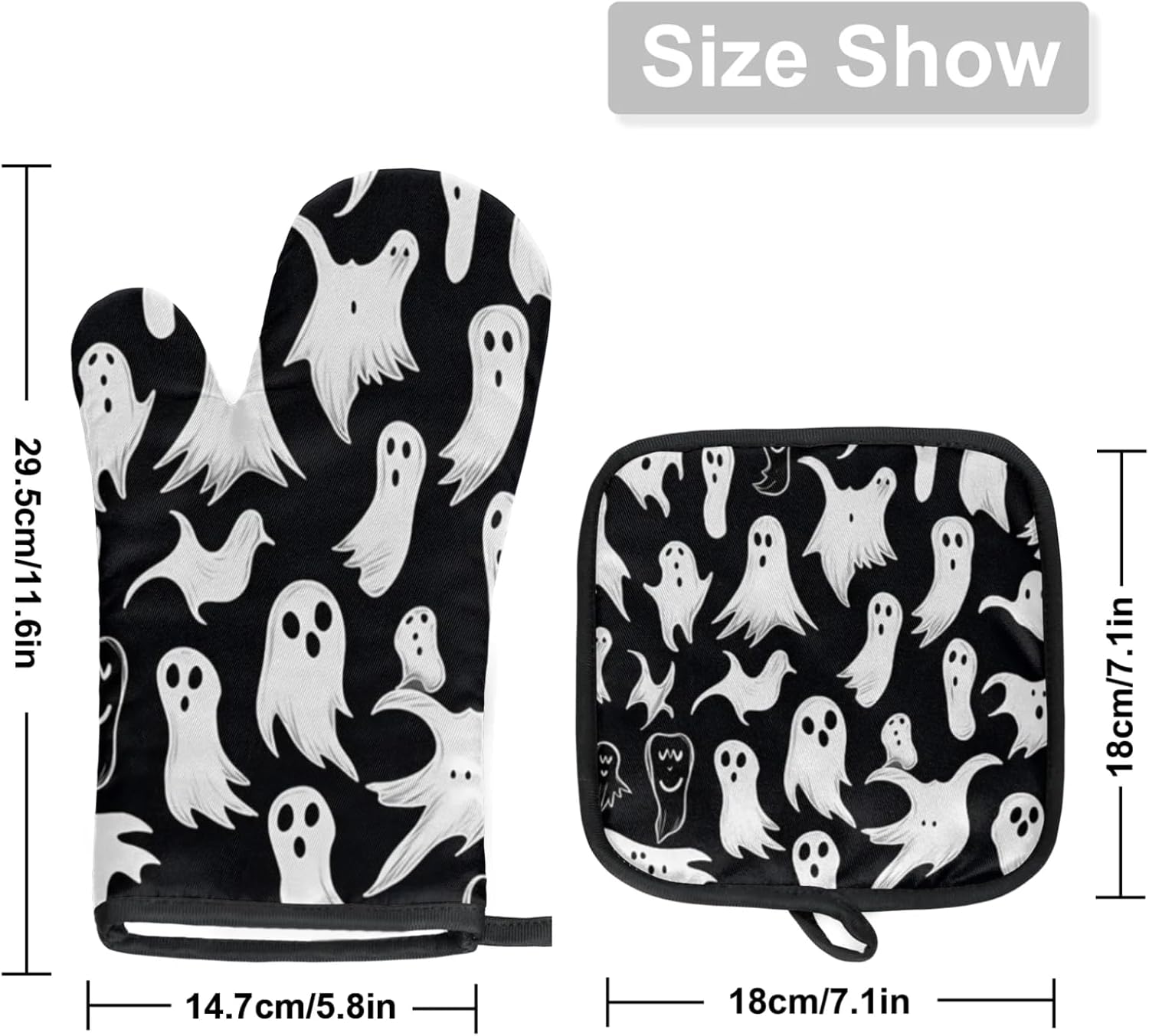Halloween Ghost Pot Holder Set