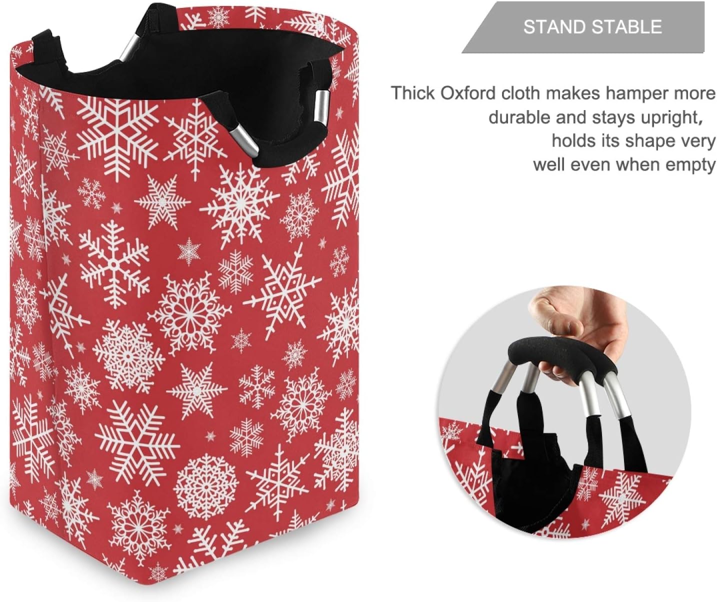 Sushi Christmas White Snowflakes Laundry Basket