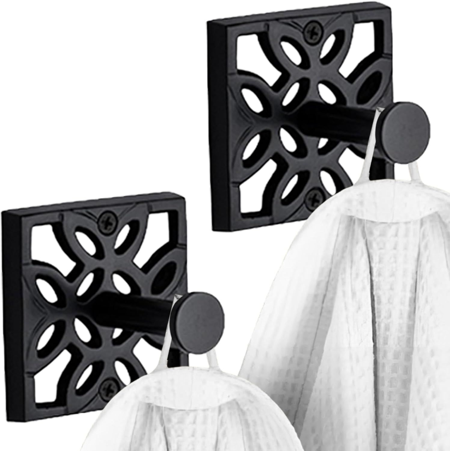 Autumn Alley Black Bath Towel robe hook