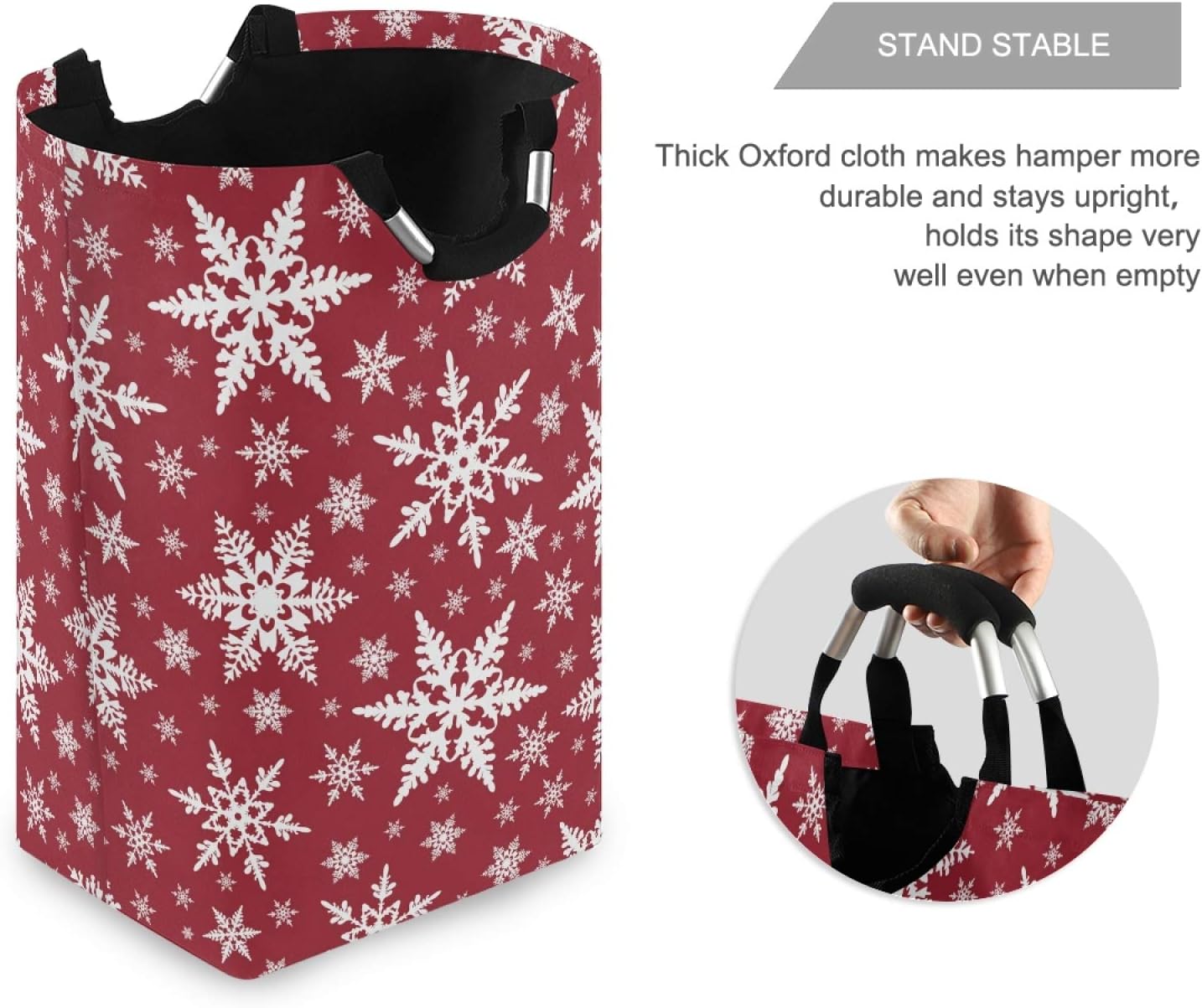 Susiyo Christmas Snowflakes Collapsible Laundry Basket for Kids