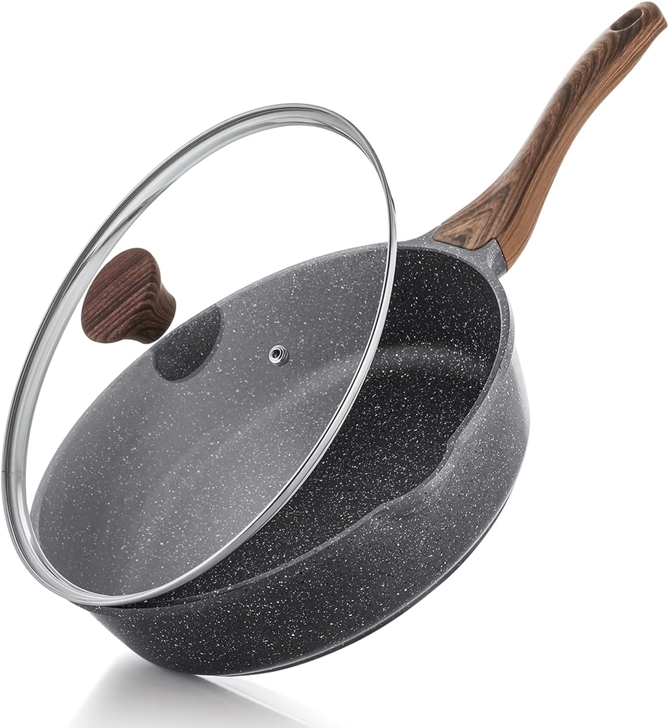 SENSARTEStay-Cool Deep-Frying Pan with Non-Stick Surface 10-Inch