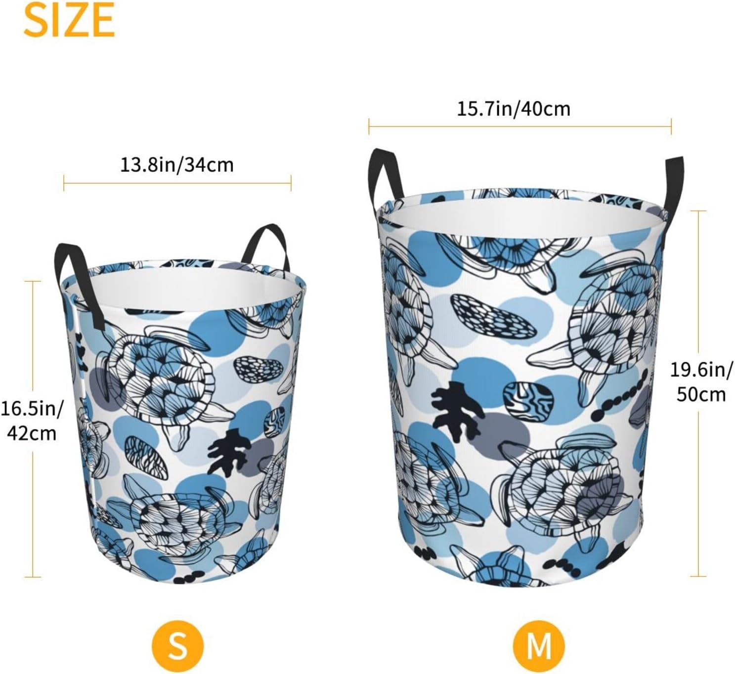 Seawurtles Circular Hamper Clothes Storage Bucket - Durable Compact Storage Solution