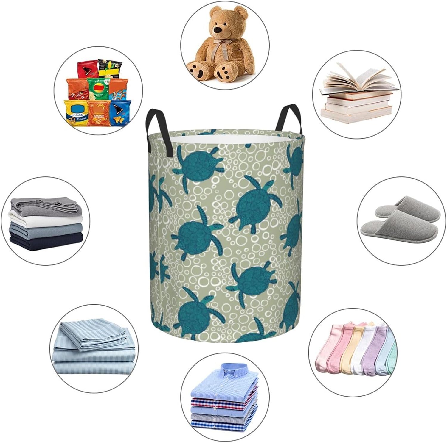 AFHYZY Turtle Laundry Hamper Collapsible with Handles