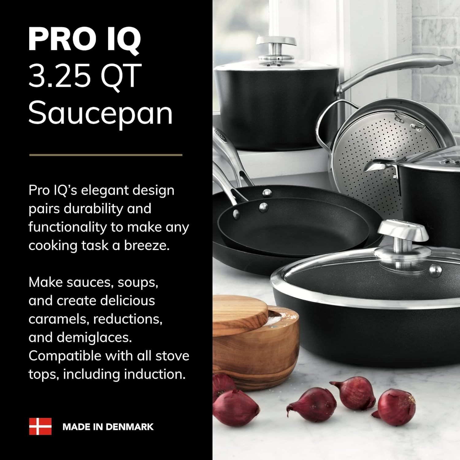 SCANPAN Pro IQ 3 Qt Covered Saucepan