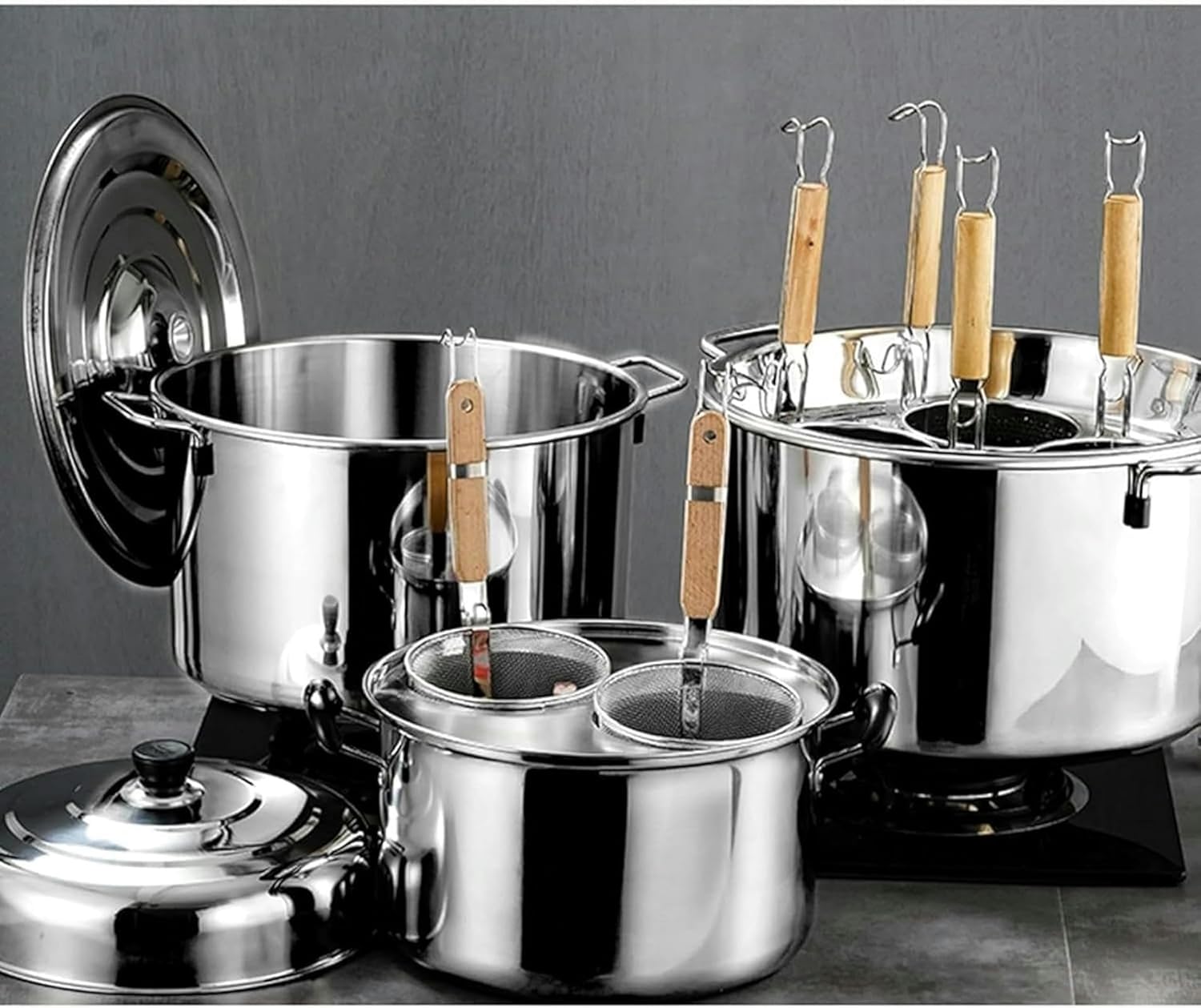 Stainless Steel Stockpot with Colander Induction Compatible
