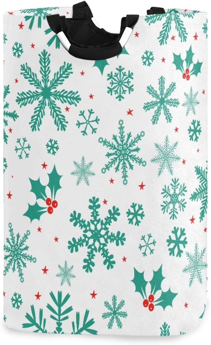 Luxury Winter Christmas Snowflakes Laundry Hamper