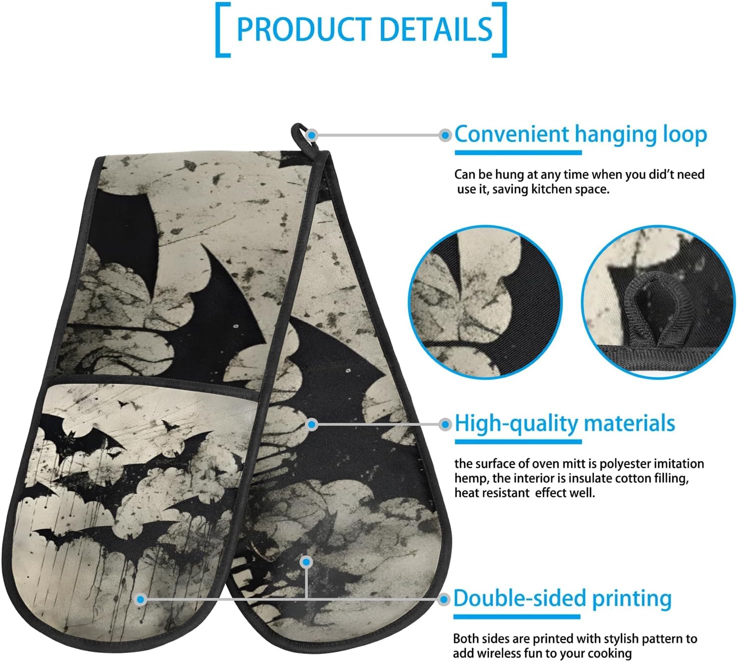 Goblins Halloween Ghost Bat Oven Mitts