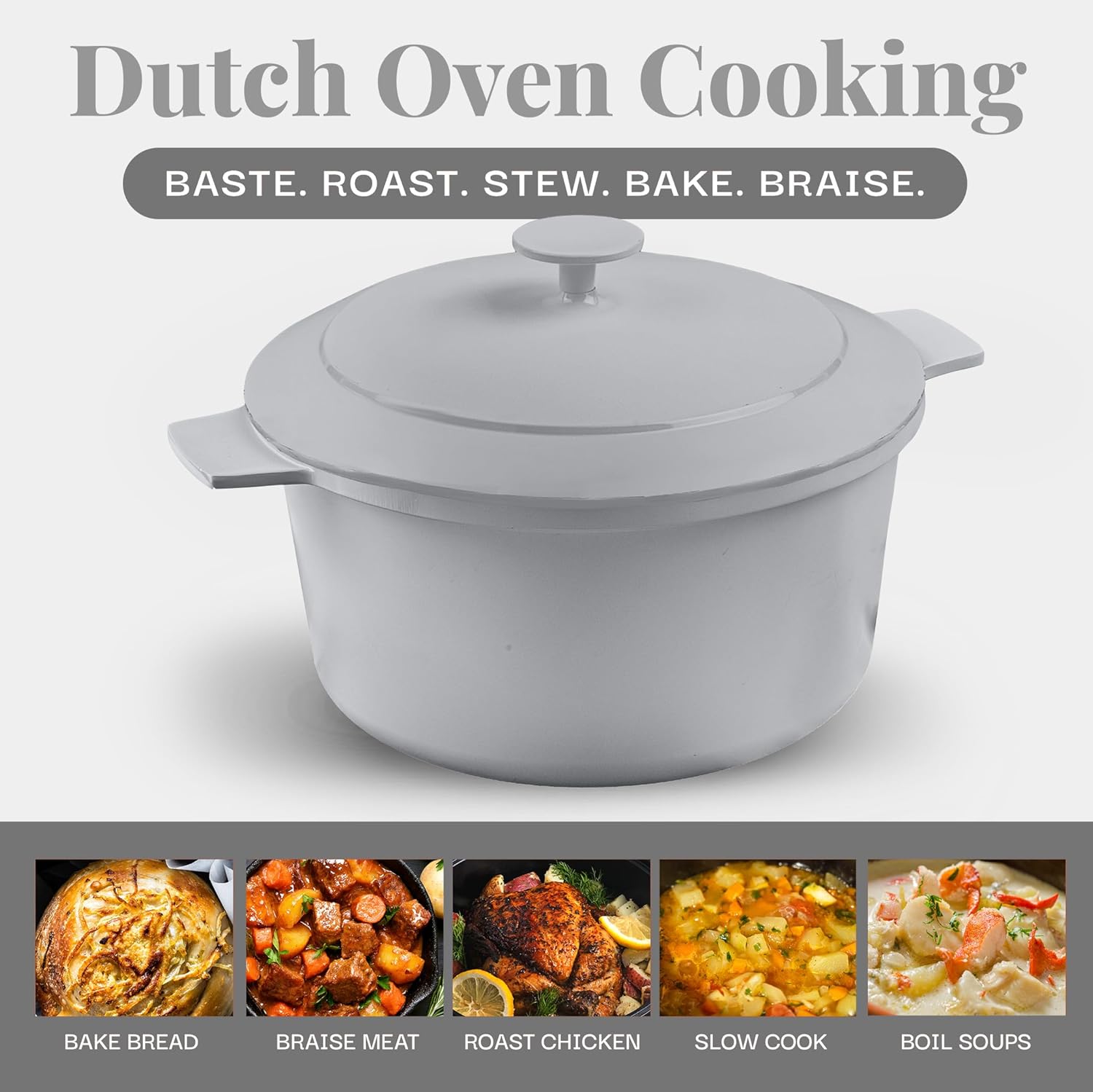 Gotham Steel 5 Qt Weightless Ceramic Dutch Oven Pot