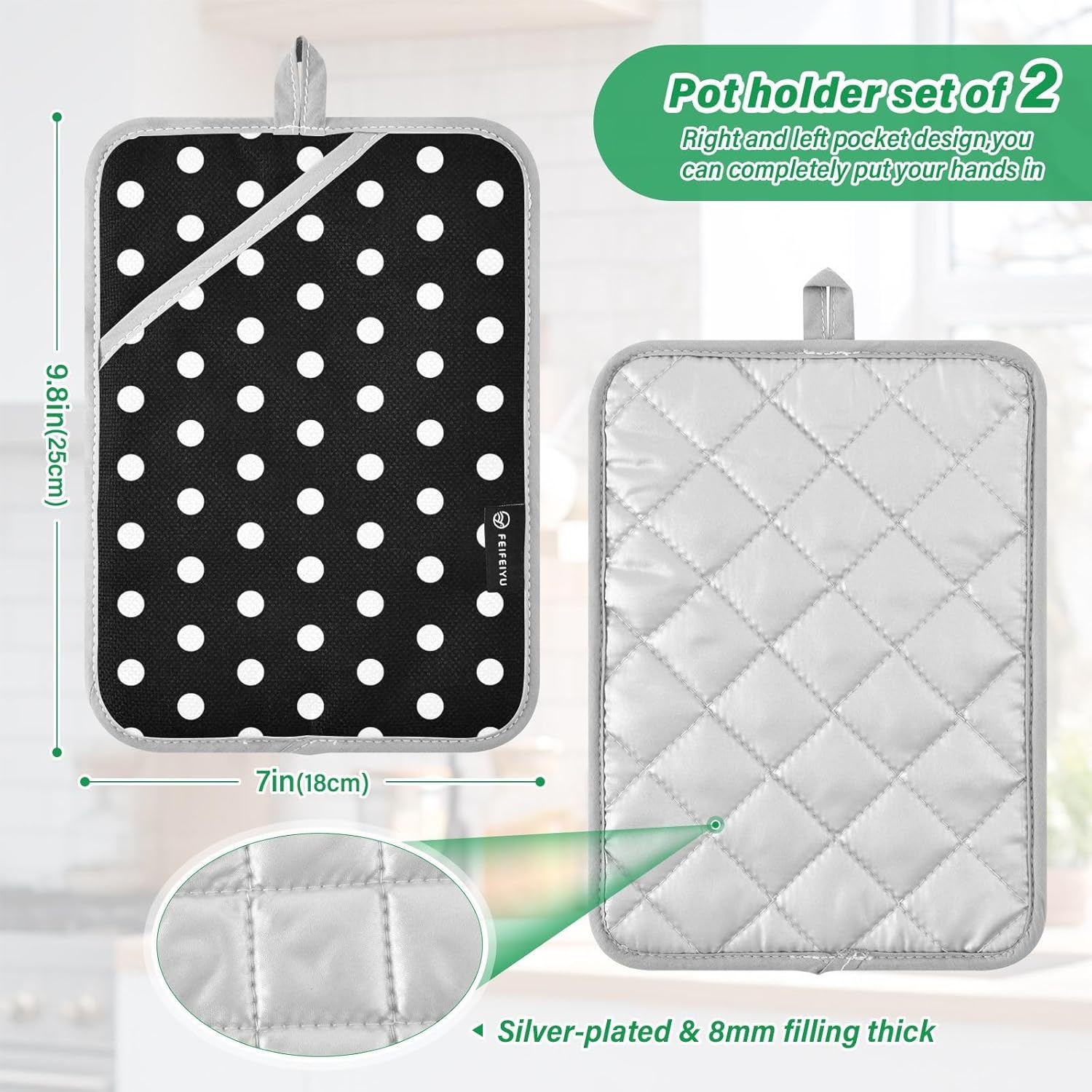 Potholder Set for Cooking Baking Heat-Resistant Durable Pots Pans Protection