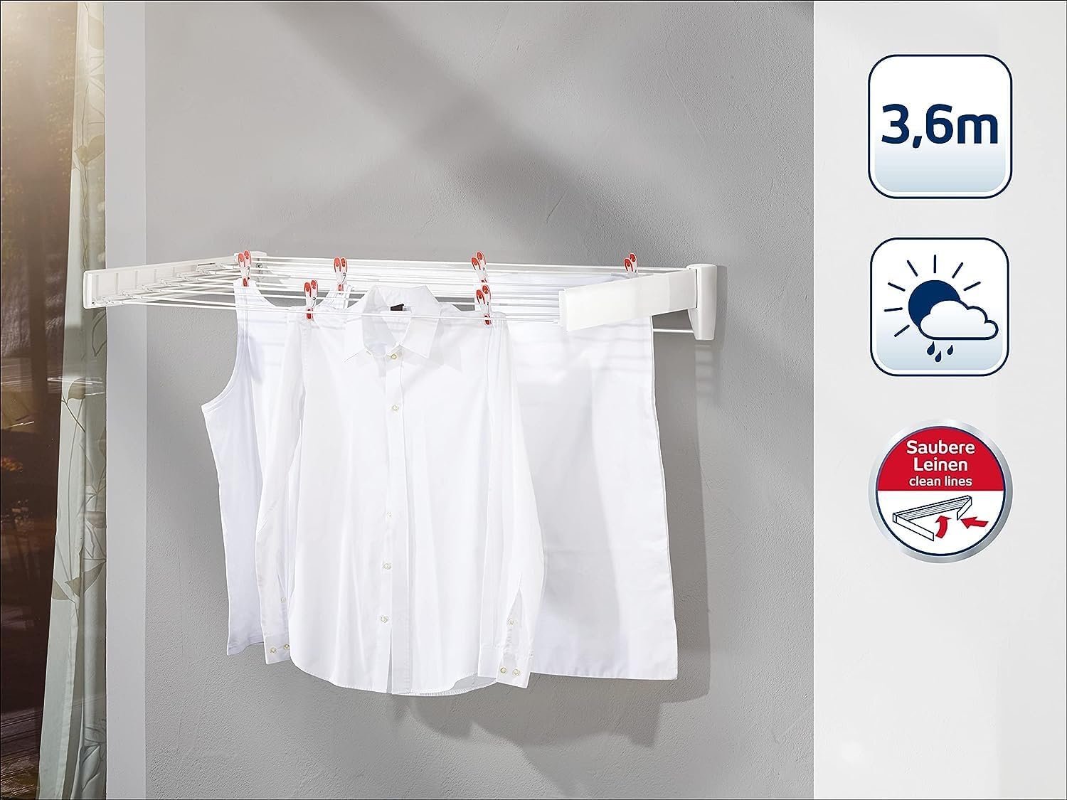 Durable retractable clothes drying rack
