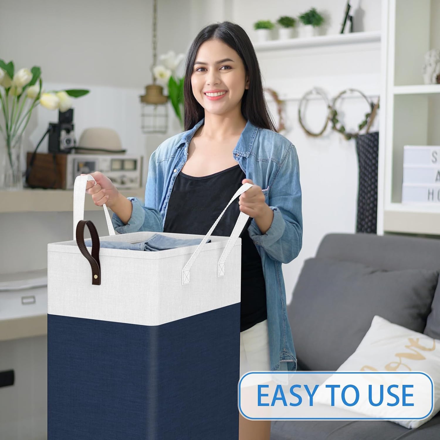 HomeHacks 75L Rolling Laundry Basket with Wheels