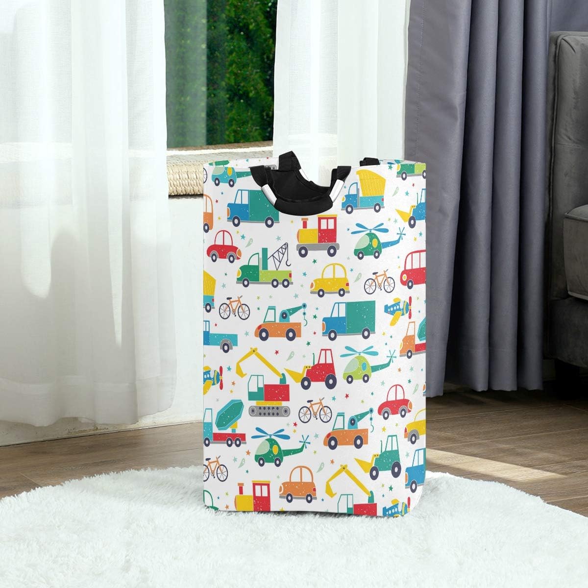 MOYYO Cute Transport Pattern Cars Laundry Basket