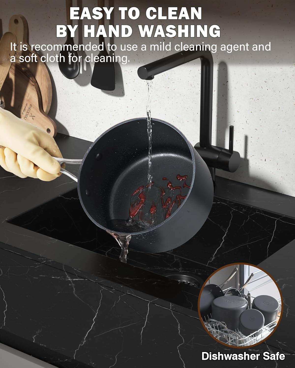 Pro-Grade 1-Quart Hard Anodized Saucepan with Glass Lid