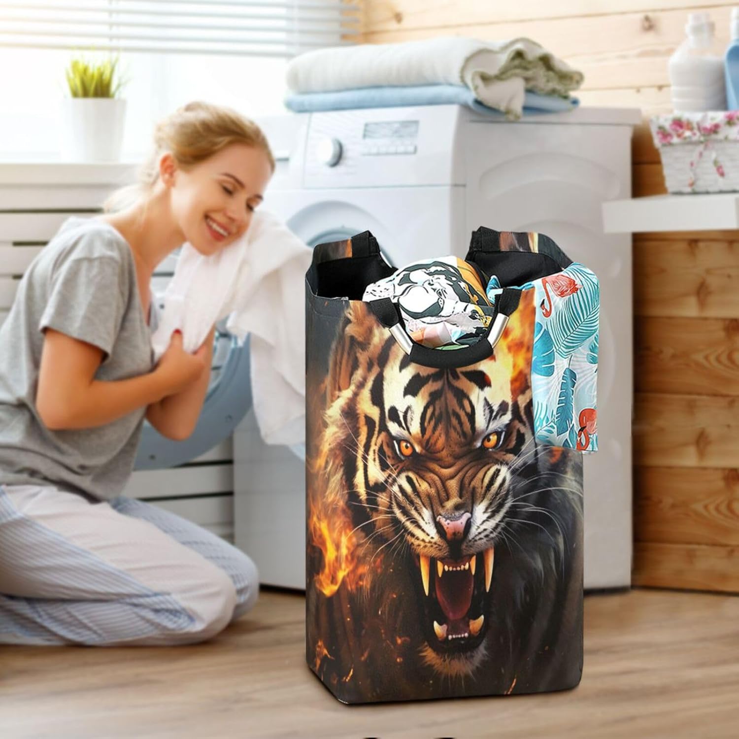 Kigai Collapsible Laundry Basket with Handles Perfect for Storage