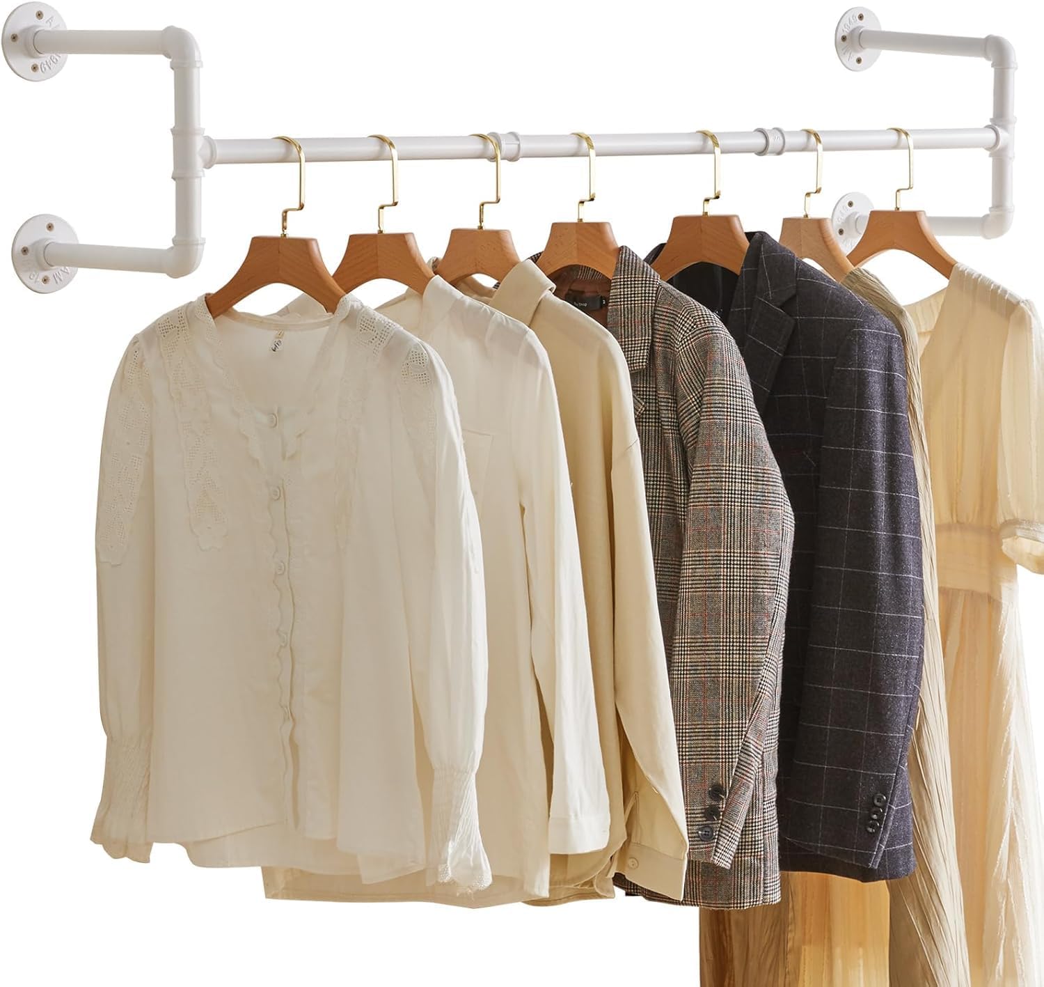 Strong Iron Clothes Rack - Wall-Mounted Durable and Space-Saving