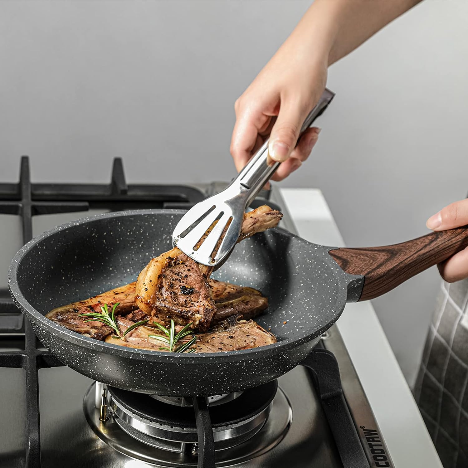 Safe Nonstick Granite Frying Pans Set