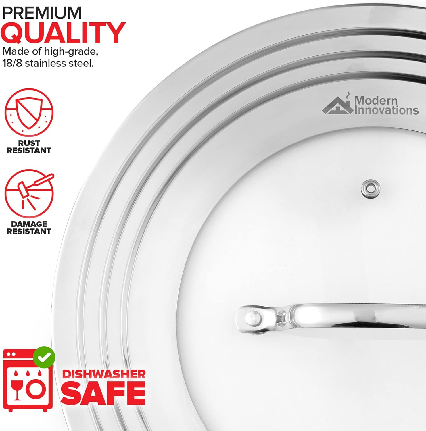 Universal Lid with Tempered Glass Top for Cookware 825-12 Fit
