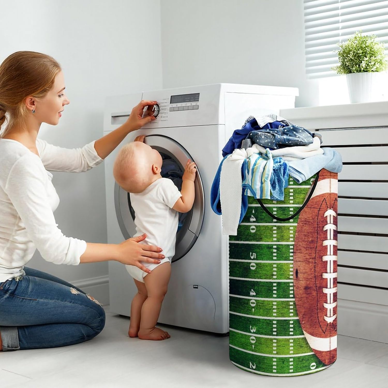 Meaudiwes Large Waterproof Laundry Basket with Handles