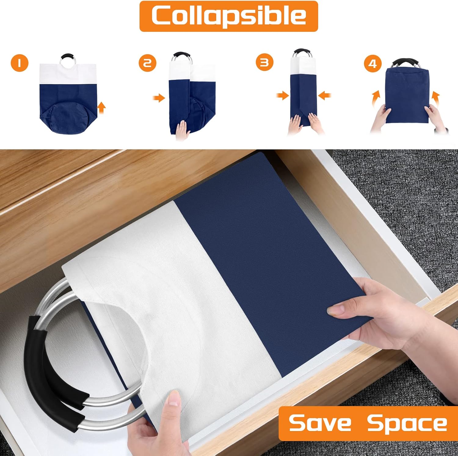 BlissTotes 115L Laundry Basket - Eco-Friendly Durable