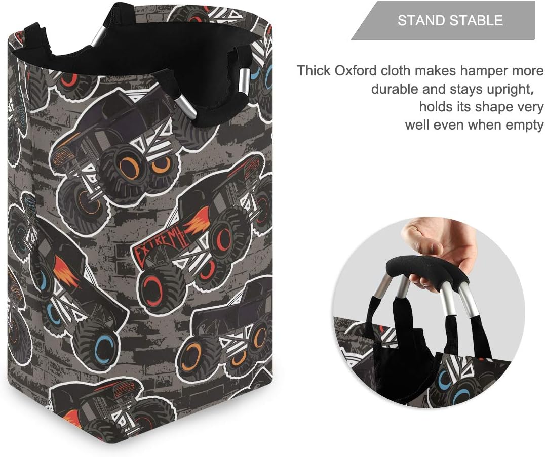 Susiyo Monster Truck Car Laundry Basket Collapsible Hamper