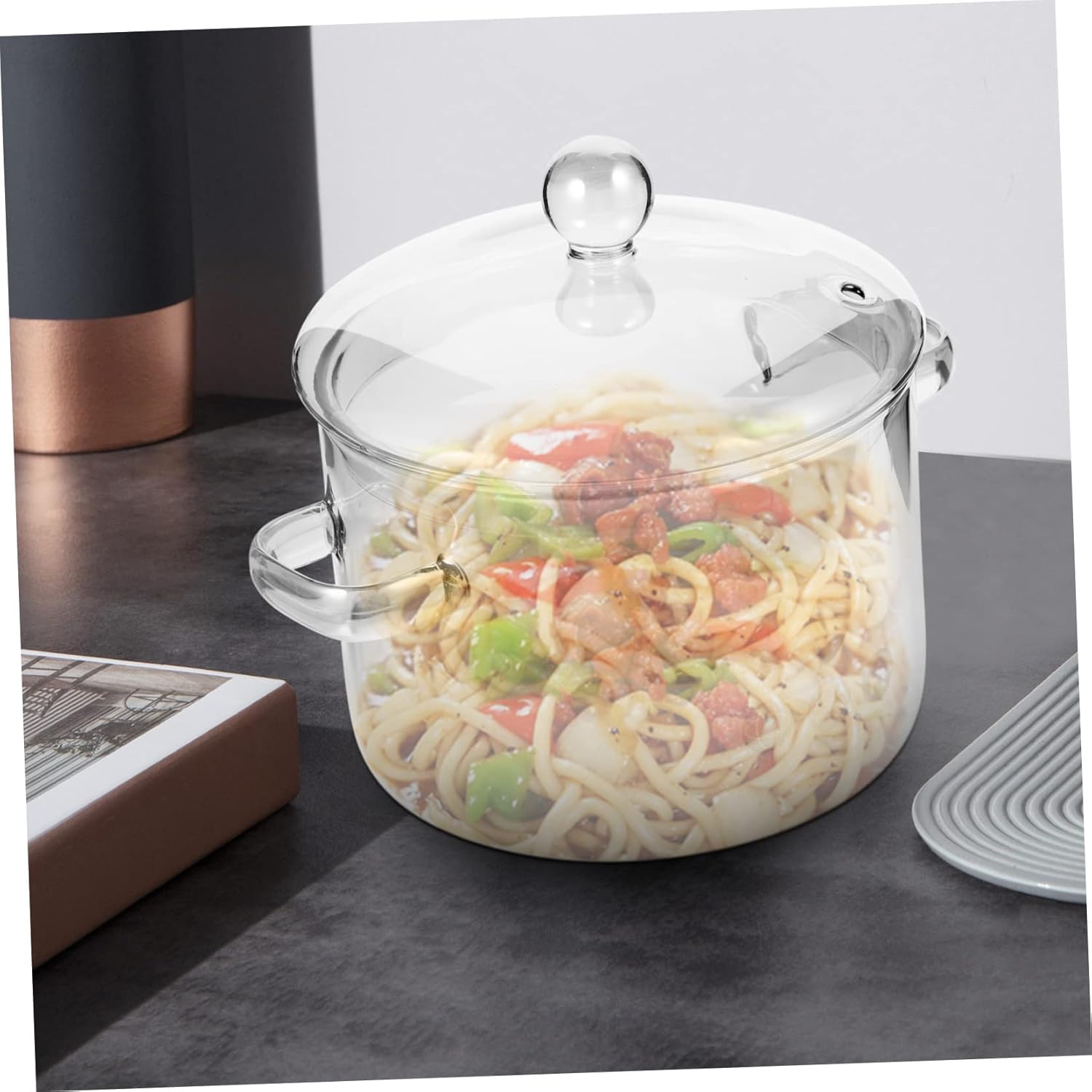 BRIGHTFUFU High Borosilicate Glass Stew Cooker 1500ml