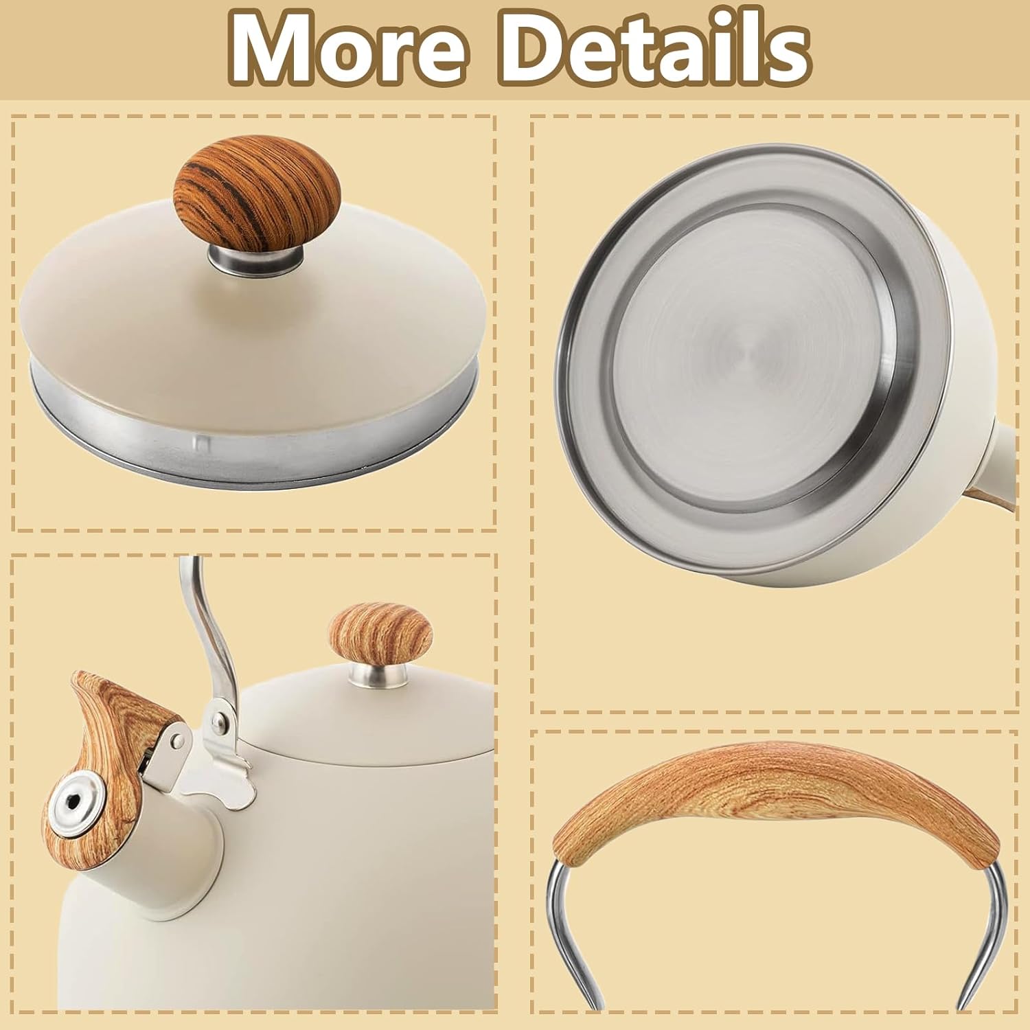 26 Quart Whistling Tea Kettle with Ergonomic Handle - Effortless Tea Brewing Experience