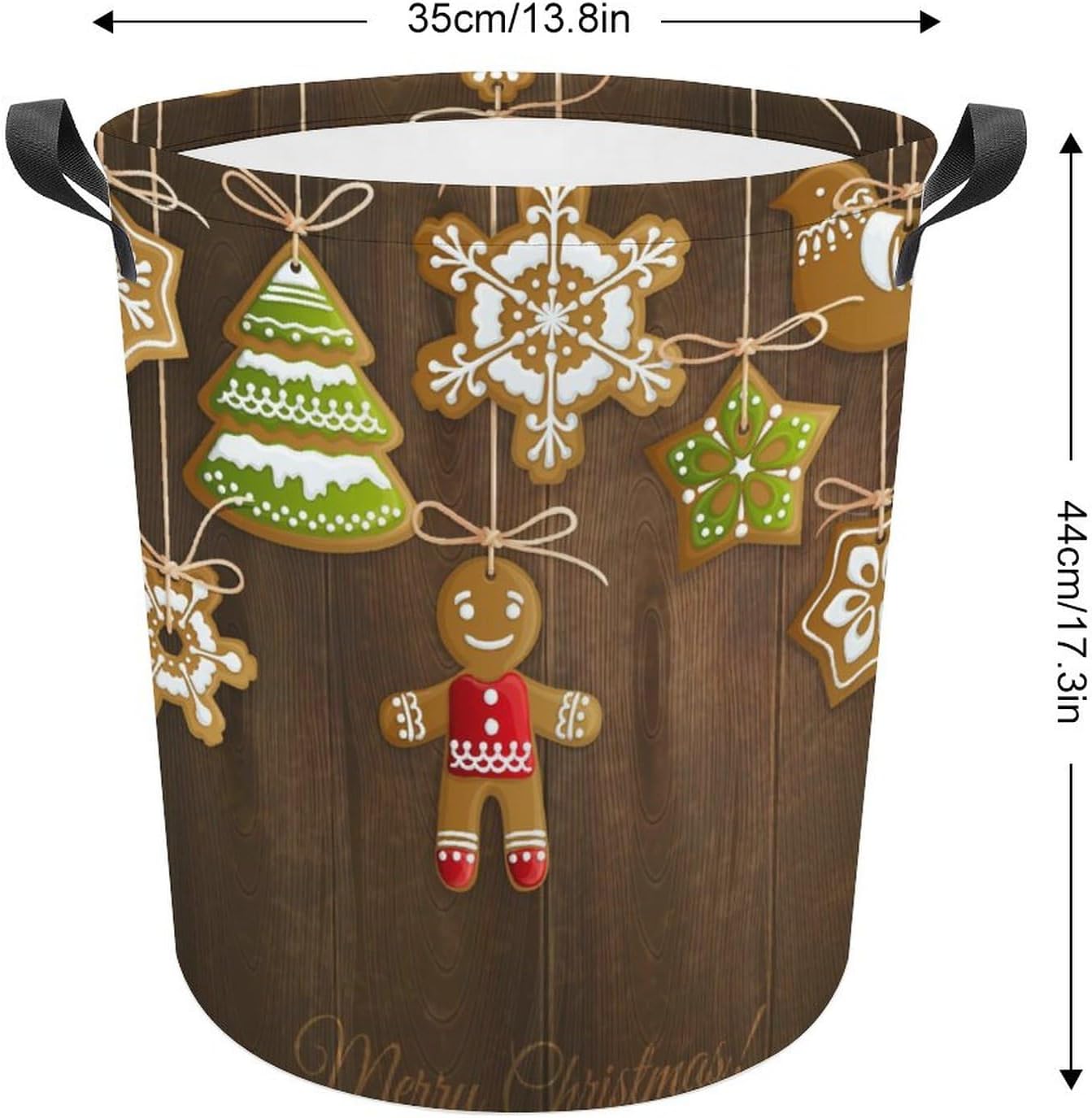 MEIKKO Christmas Gingerbread Snowflake Storage Basket - Lightweight Collapsible and Waterproof