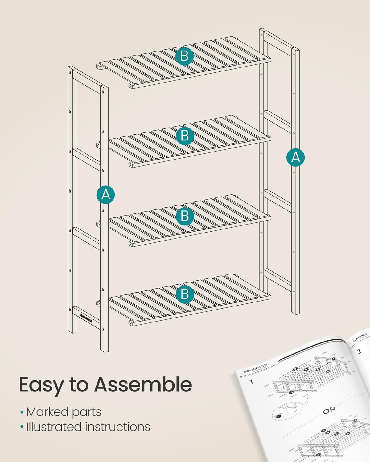 4 Tier Bamboo Storage Rack