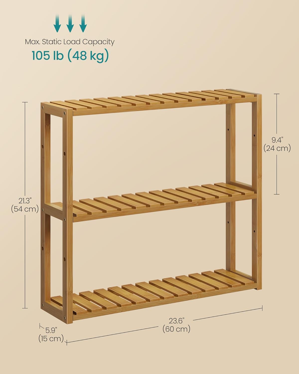 Sturdy Bamboo Storage Shelf for Home